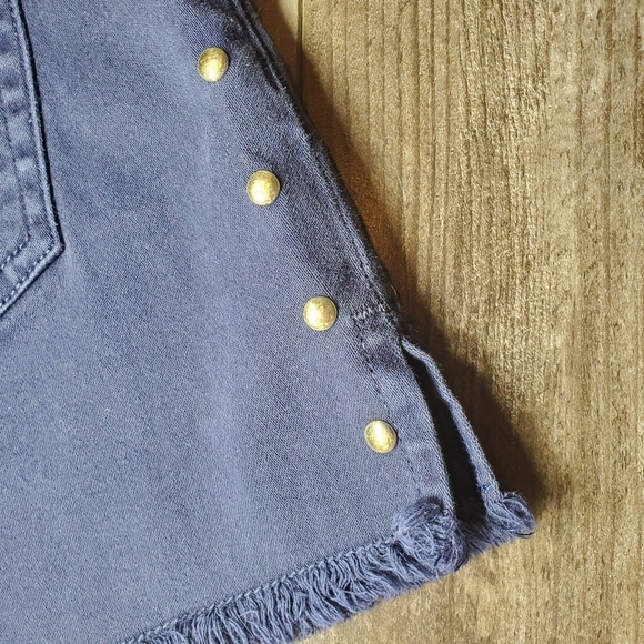 Michael Kors Studded Indigo Blue Raw Hem Women's Shorts Size 2 EUC - Picture 10 of 16
